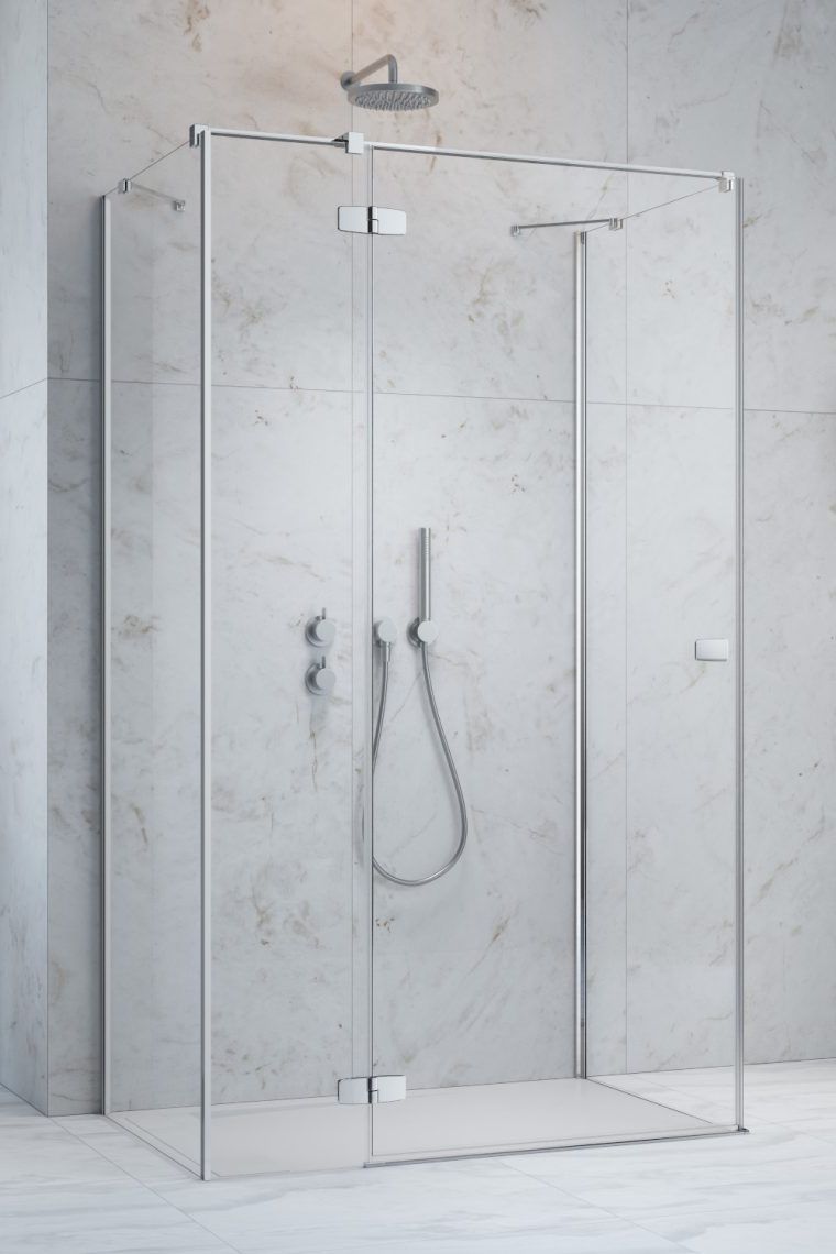 Darmowa Dostawa - Drzwi prysznicowe 90 cm uchylne chrom połysk/szkło przezroczyste Radaway Fuenta Chrome KDJ+S 13840200101L