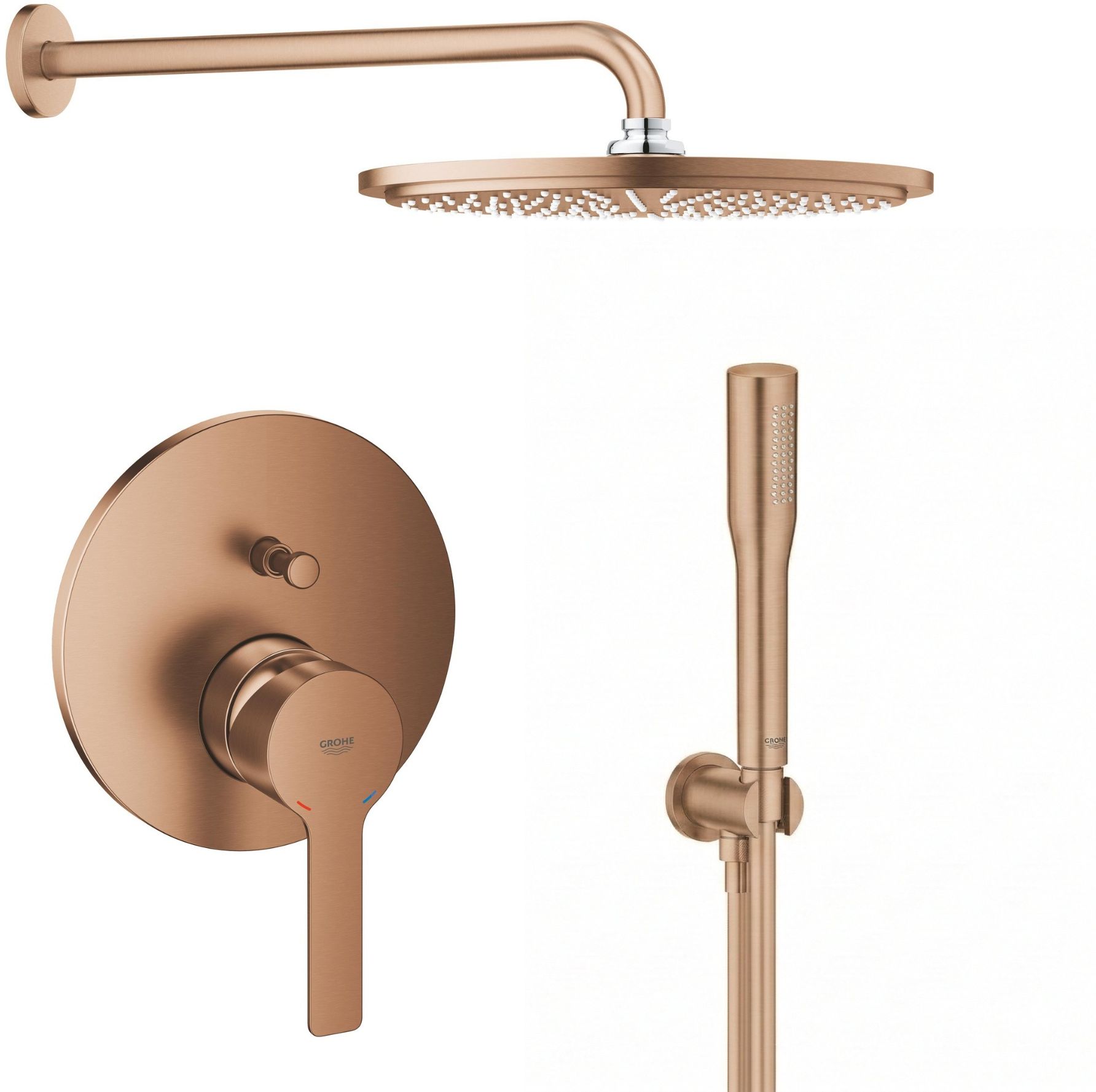 Darmowa Dostawa - Zestaw prysznicowy podtynkowy z deszczownicą brushed warm sunset Grohe Lineare abset12143