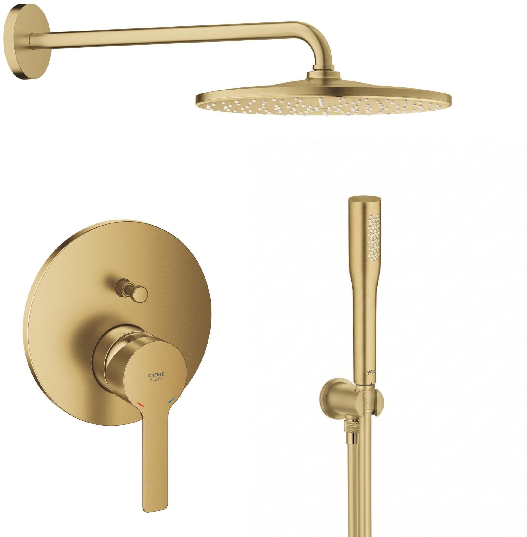 Darmowa Dostawa - Zestaw prysznicowy podtynkowy z deszczownicą brushed cool sunrise Grohe Lineare abset12144