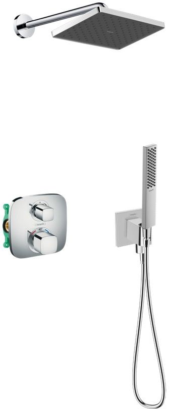 Darmowa Dostawa - Zestaw prysznicowy podtynkowy termostatyczny z deszczownicą chrom Hansgrohe Ecostat abset11772