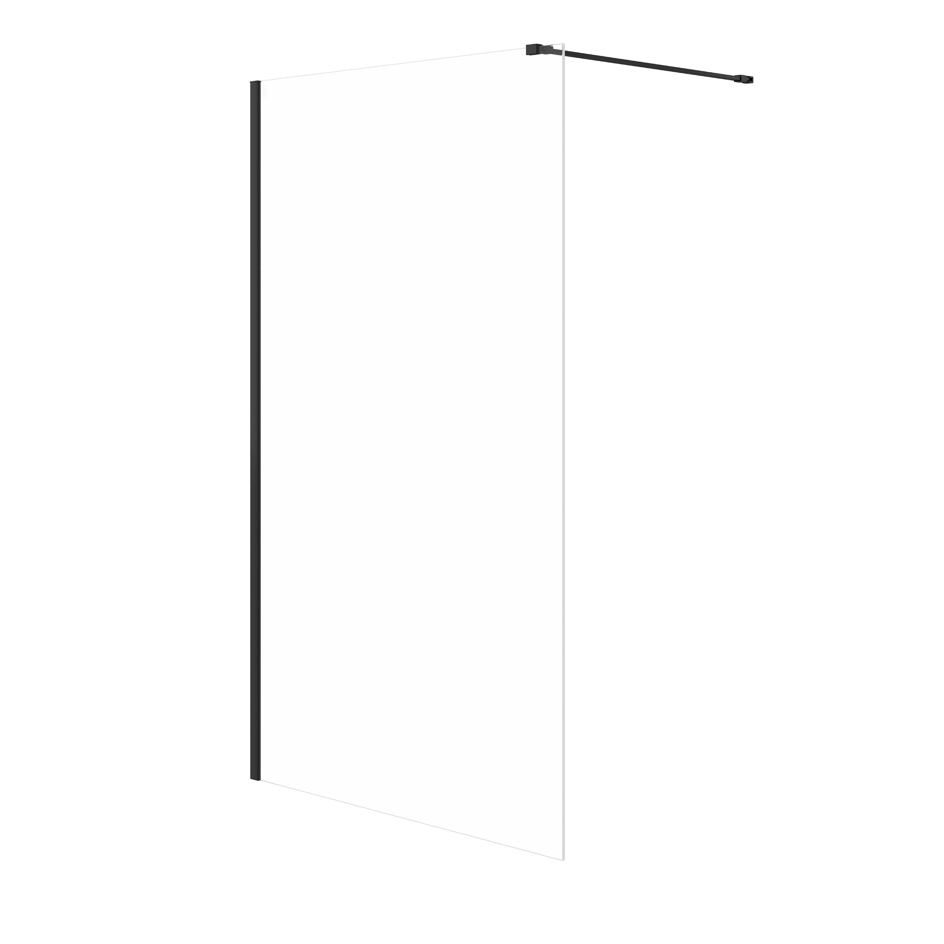 Darmowa Dostawa - Ścianka prysznicowa walk-in 120 cm czarny mat/szkło przezroczyste Meissen Keramik Kontra S169007