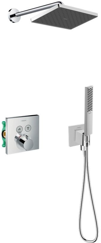 Darmowa Dostawa - Zestaw prysznicowy podtynkowy termostatyczny z deszczownicą chrom Hansgrohe ShowerSelect abset11771