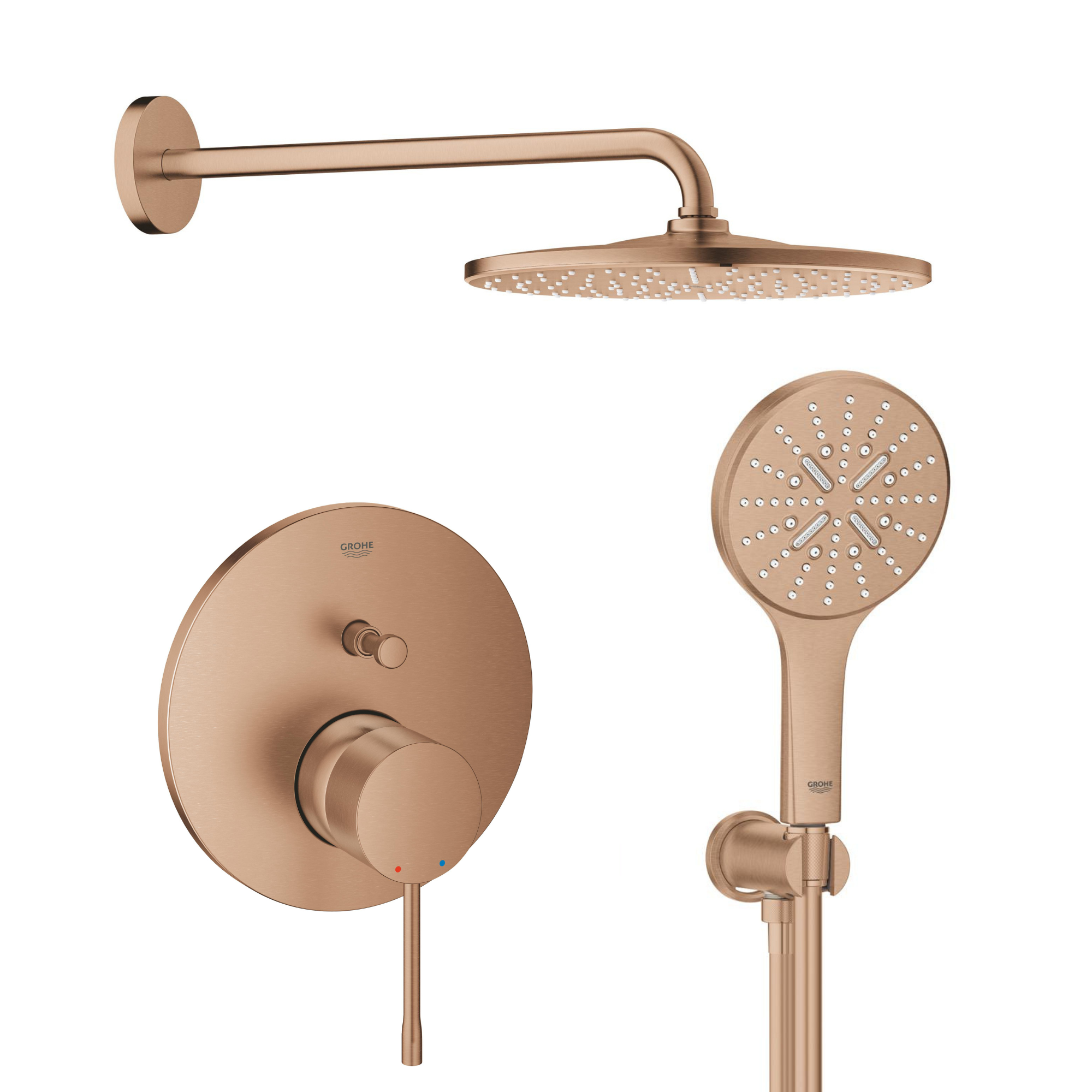 Darmowa Dostawa - Zestaw wannowo-prysznicowy podtynkowy z deszczownicą warm sunset Grohe Essence abset10231