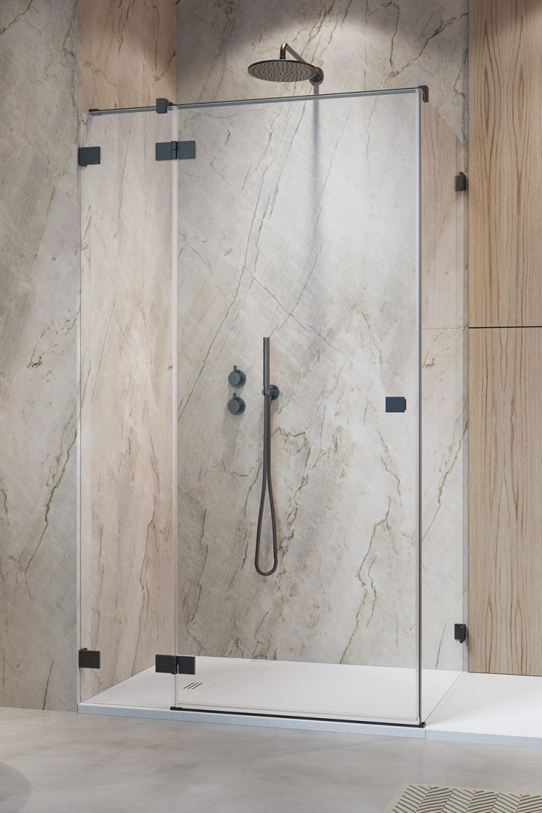 Darmowa Dostawa - Drzwi prysznicowe 90 cm uchylne Radaway Essenza Pro Brushed Gunmetal KDJ 100970909201L