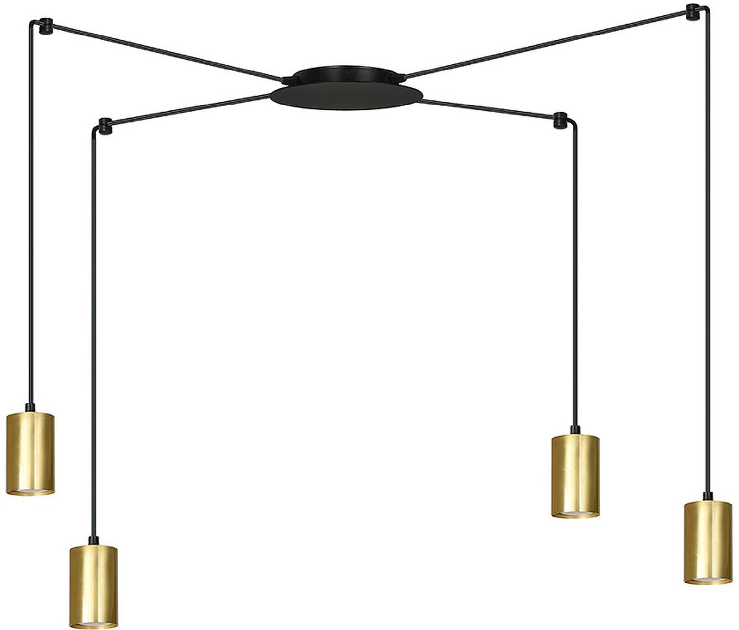 Darmowa Dostawa - Lampa wisząca 4x8 W czarna-złota Emibig Traker 5264