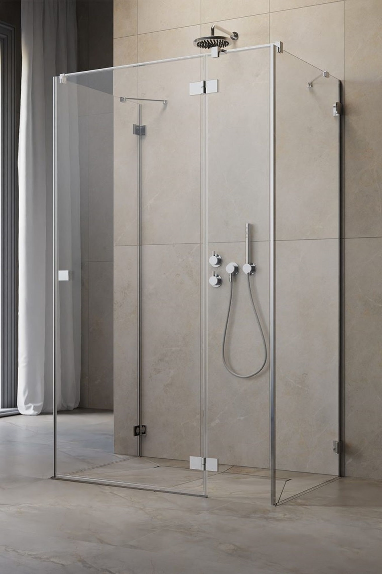 Darmowa Dostawa - Drzwi prysznicowe 90 cm uchylne Radaway Essenza Pro KDJ+S 100973900101R