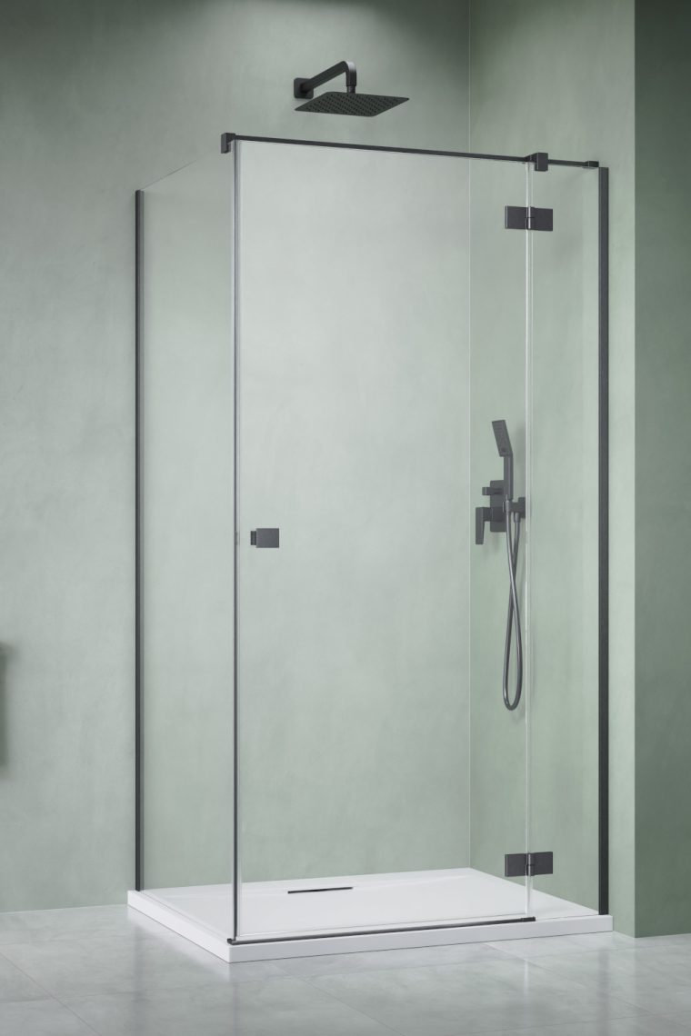 Darmowa Dostawa - Drzwi prysznicowe 90 cm uchylne szczotkowany/szkło przezroczyste Radaway Essenza Brushed GunMetal KDJ 13850449201R