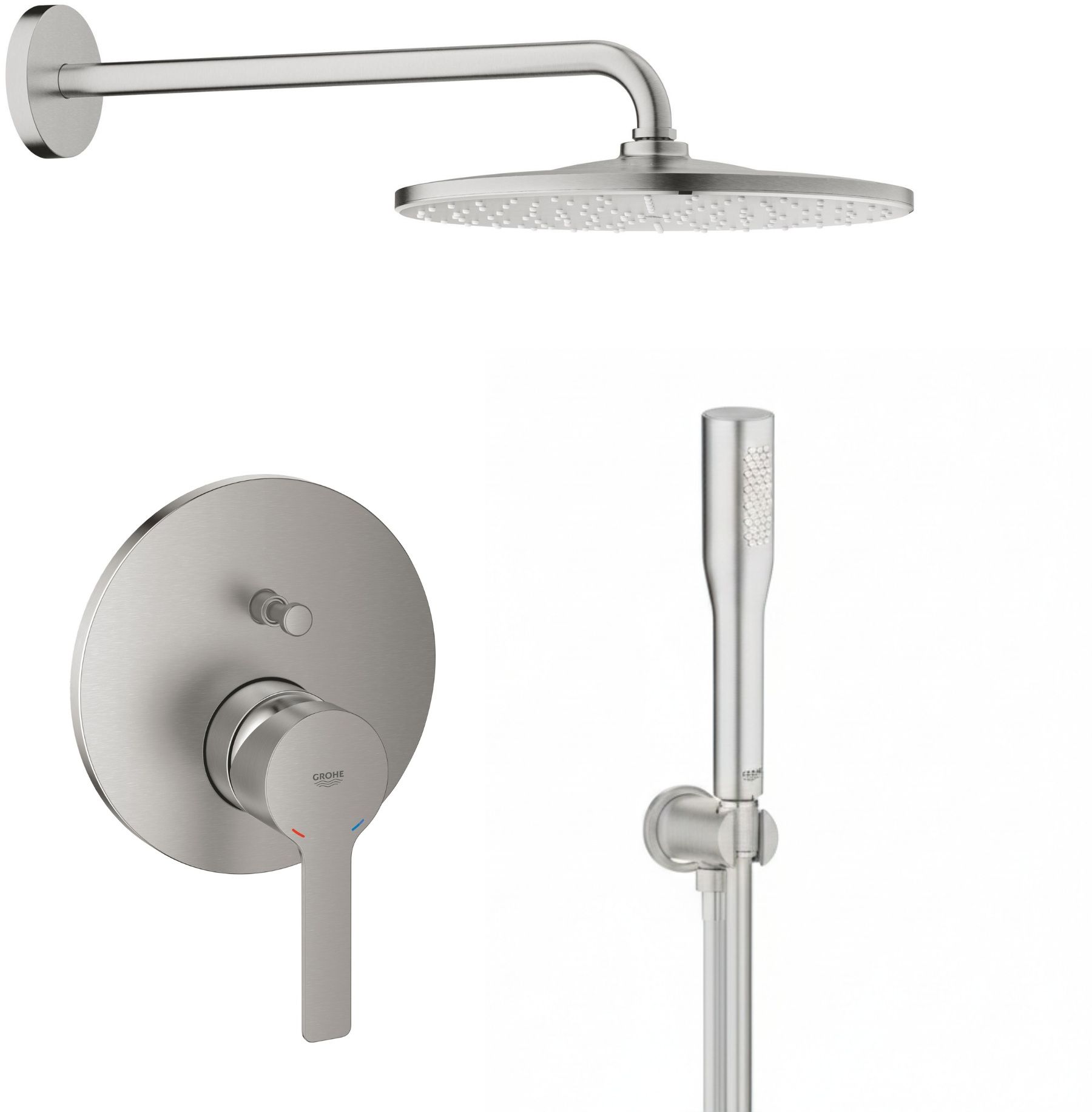 Darmowa Dostawa - Zestaw prysznicowy podtynkowy z deszczownicą supersteel Grohe Lineare abset12145