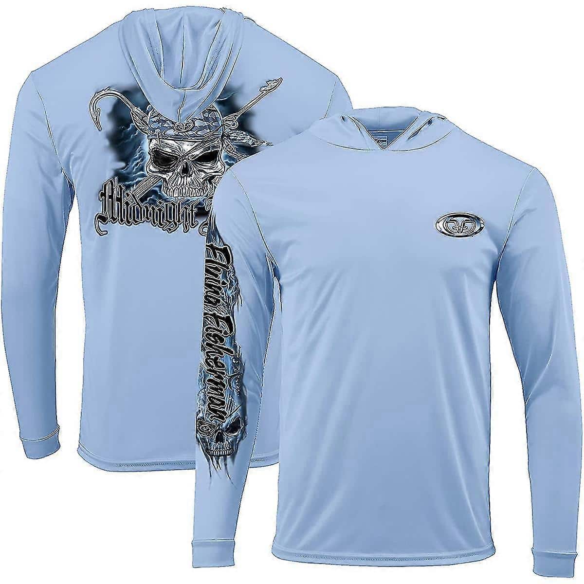 FLYING FISHERMAN Koszulka Performance Pullover Hoodie Pirate Skull UPF-50+ rozm. XL