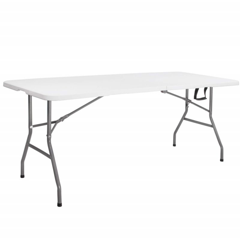 Stół cateringowy Springos 180x74 cm stolik składany ogrodowy, turystyczny walizka biały 1 szt.
