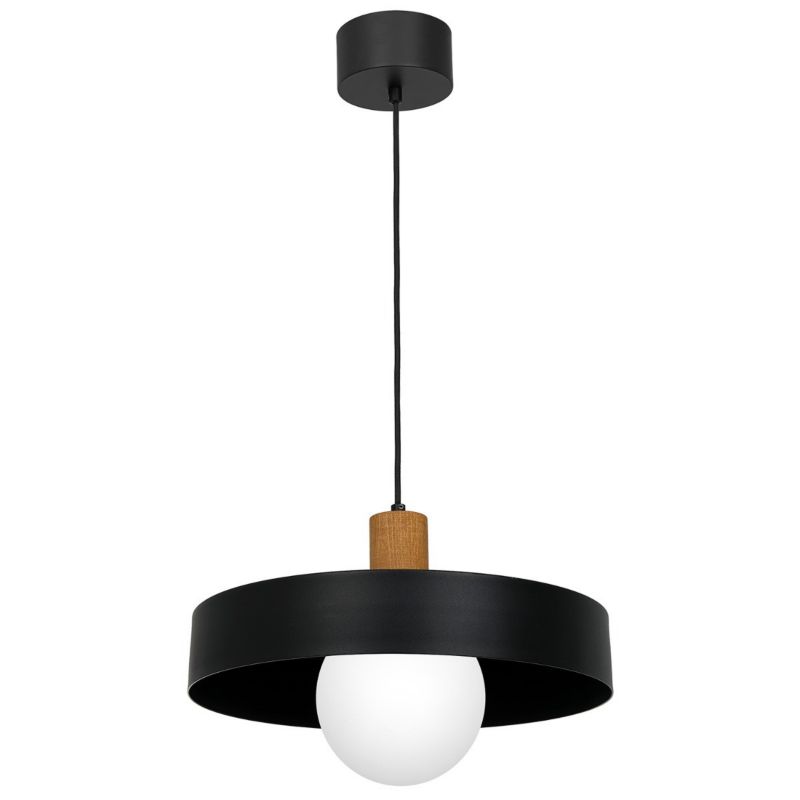 Lampa wisząca Luminex Canan czarny matowa-jasne drewno-biała wym: 110 x 40 x 40 cm 1xE27 x 15W 1 szt.