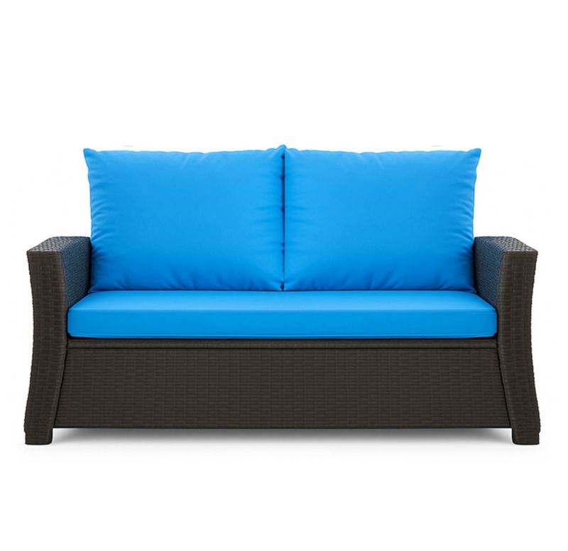 Poduszka ogrodowa na sofę rattanową 3-os, Setgarden, 130x60x50cm Niebieska Poduszki na meble ogrodowe-Technorattan, Mix, 1szt