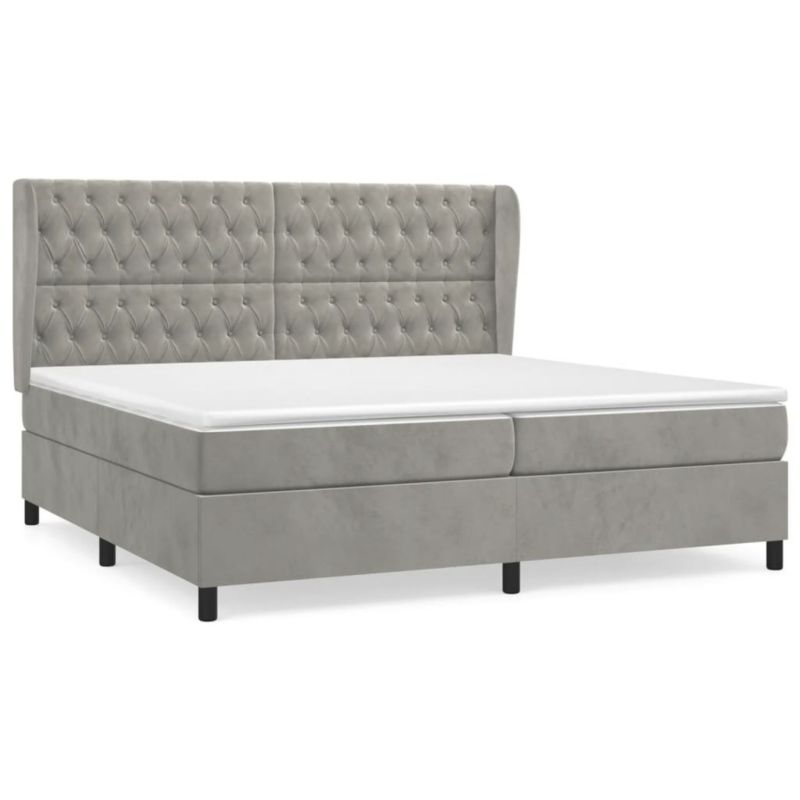 Łóżko kontynentalne WaszeMeble 200x200 cm jasnoszare WM-3129411 1 szt.