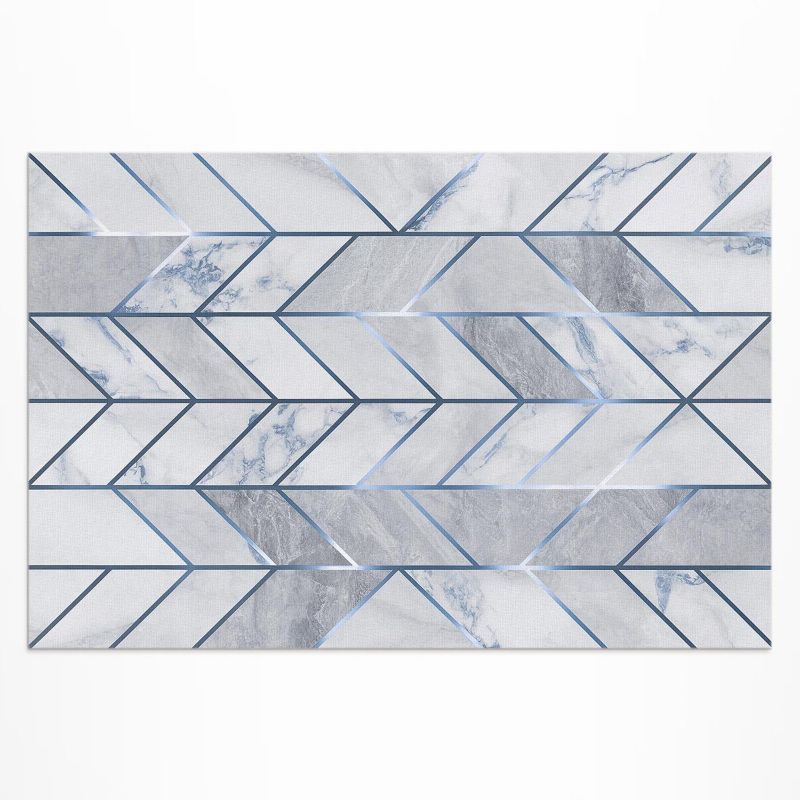 Zewnętrzny Dywan Winylowy Wallfluent 150x225 cm Geometryczne linie jasny marmur glamour 1 szt.