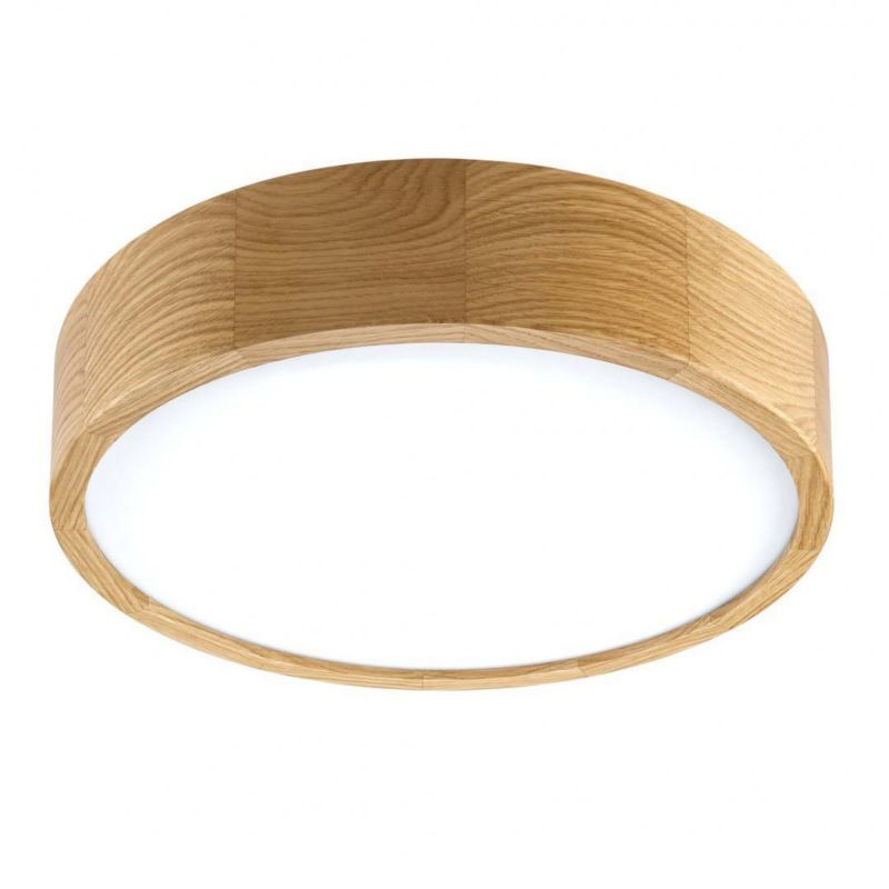 Plafon sufitowy EDYLIT drewniany naturalny mleczny klosz 2xE27 KANTE 14-421 1 szt.