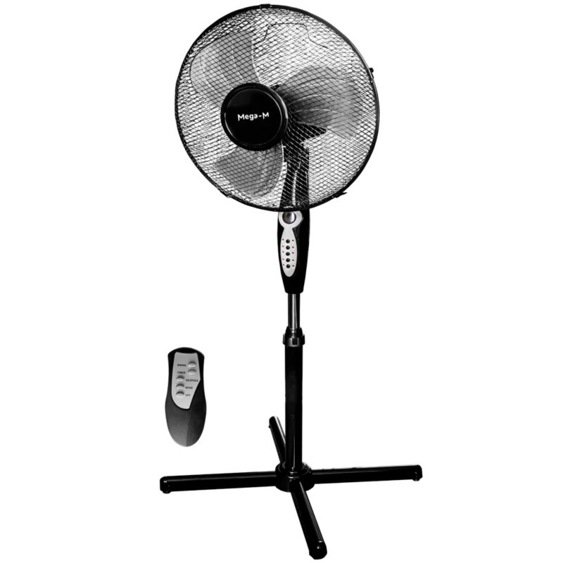 Wentylator Mega-M stojący wiatrak podłogowy z pilotem 40 cm timer 1szt.