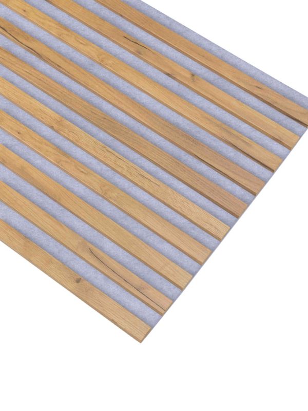 Lamele na Filcu Szarym Ścienne SunWood 275x58cm Panele Dekoracyjne Dąb Craft Złoty 1 szt.