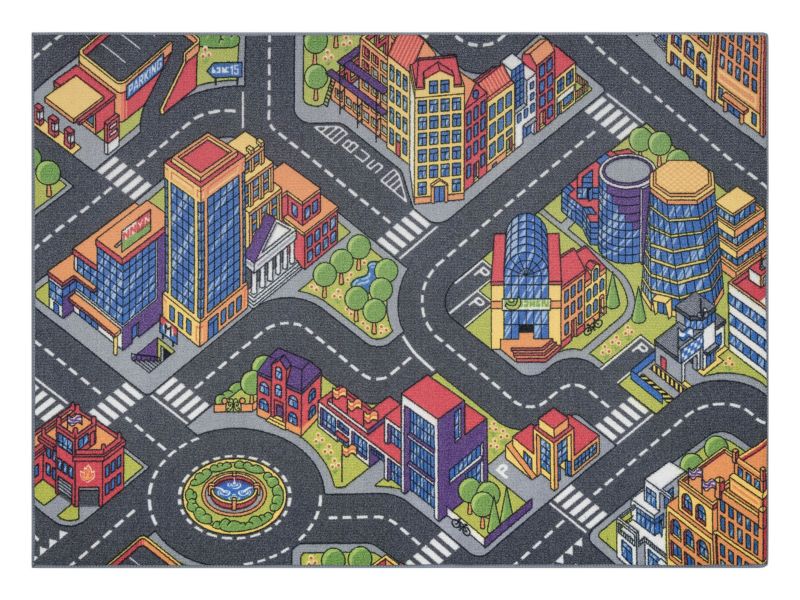 Dywan dla dzieci Rebel Roads RugsX 140x200 cm szary AW033 1 szt.