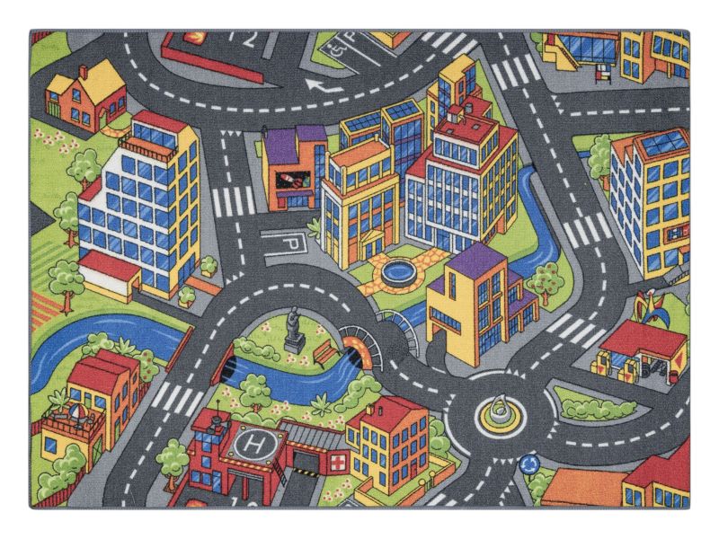 Dywan dla dzieci Rebel Roads RugsX 140x200 cm szary AW034 1 szt.
