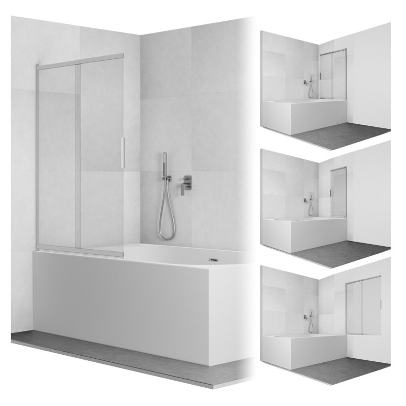 Parawan nawannowy SEVANTE 100x150 cm przesuwny dwuczęściowy MITIS chrom 1 szt.