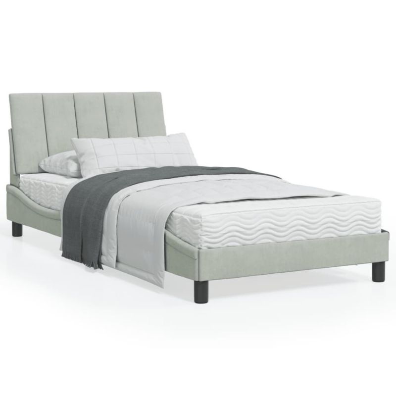 Łóżko tapicerowane WaszeMeble 100x200 cm jasnoszare WM-3208580 1 szt.