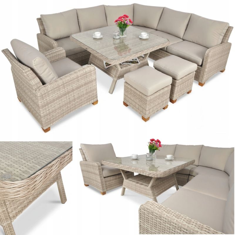 Narożnik z technorattanu TOLEDO DINING Beige 1 szt