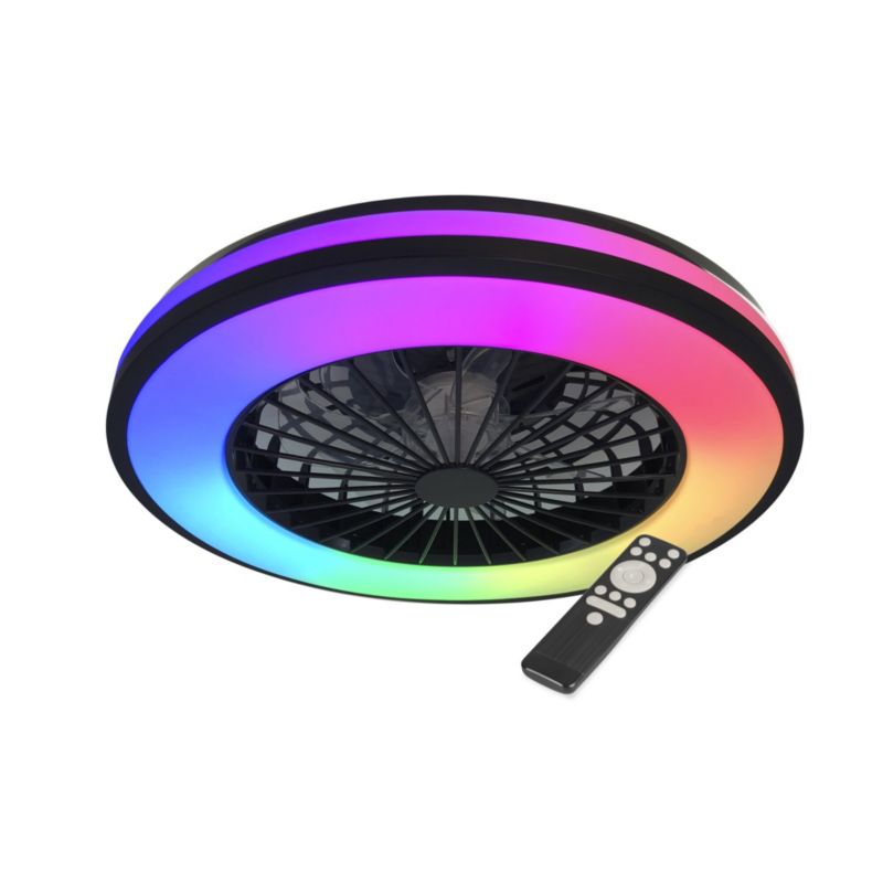Oprawa oświetleniowa LED z wentylatorem i pilotem LIGHTLOGIC LL ILOP LED CCT+RGB 66566 wiatrak sufitowa 6800lm 48W 1szt.