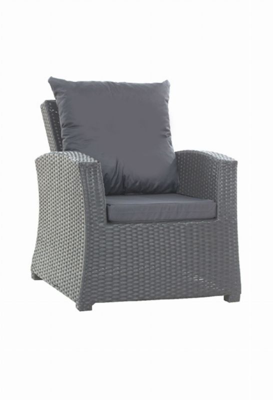 Poduszka na fotel ogrodowy Technorattan, Setgarden, 56x52x7cm + 56x50cm Antracyt dwustronne Poduszki na krzesło ogrodowe, 4szt