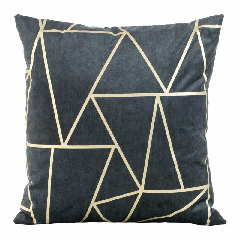 Poszewka BLINK 29 Eurofirany 45 x 45 cm granatowa welwetowa z nadrukiem geometrycznym 1 szt.
