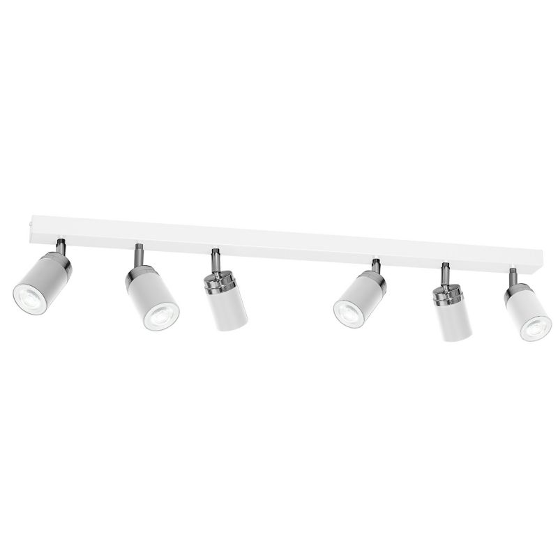 Lampa sufitowa Luminex Reno biały mat-chromowana Listwa z lampami 6 x GU10 x 15W wym: 17 x 90 x 6 cm - 1 szt.
