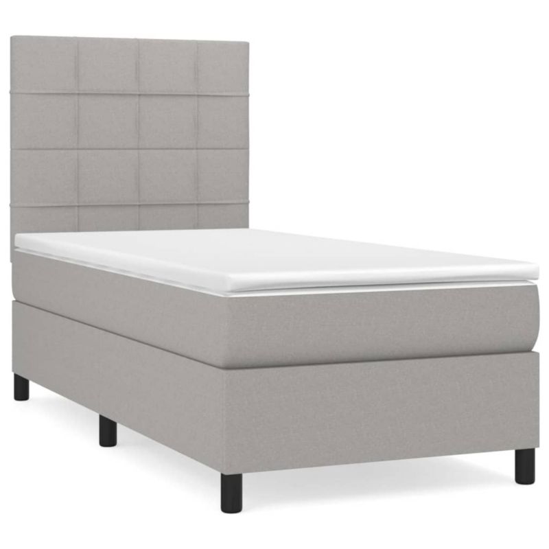 Łóżko kontynentalne WaszeMeble 80x200 cm jasnoszare WM-3141729 1 szt.