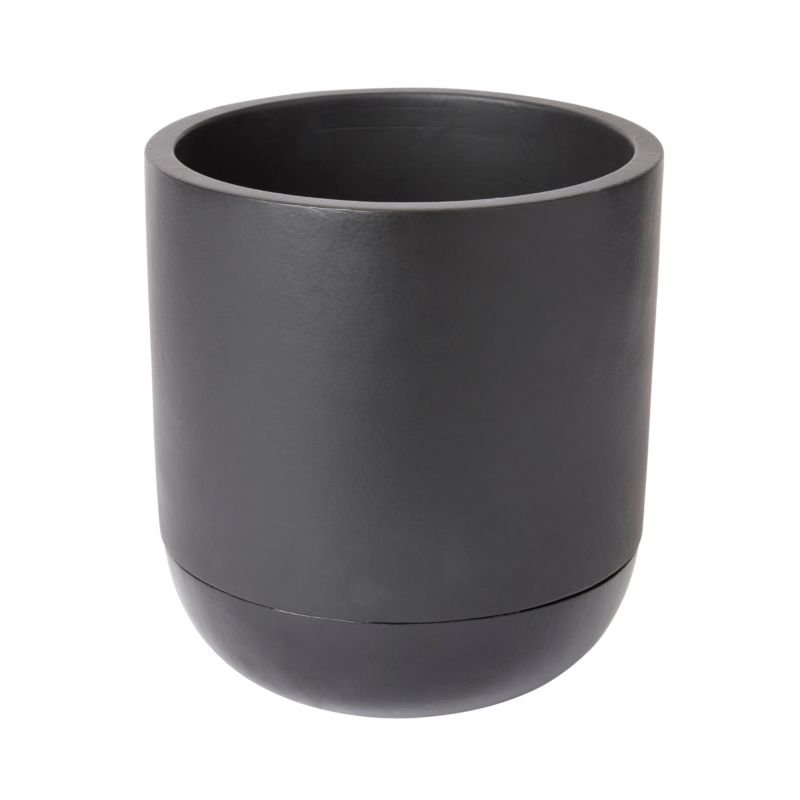 Doniczka z podstawką GoodHome 17 cm czarna