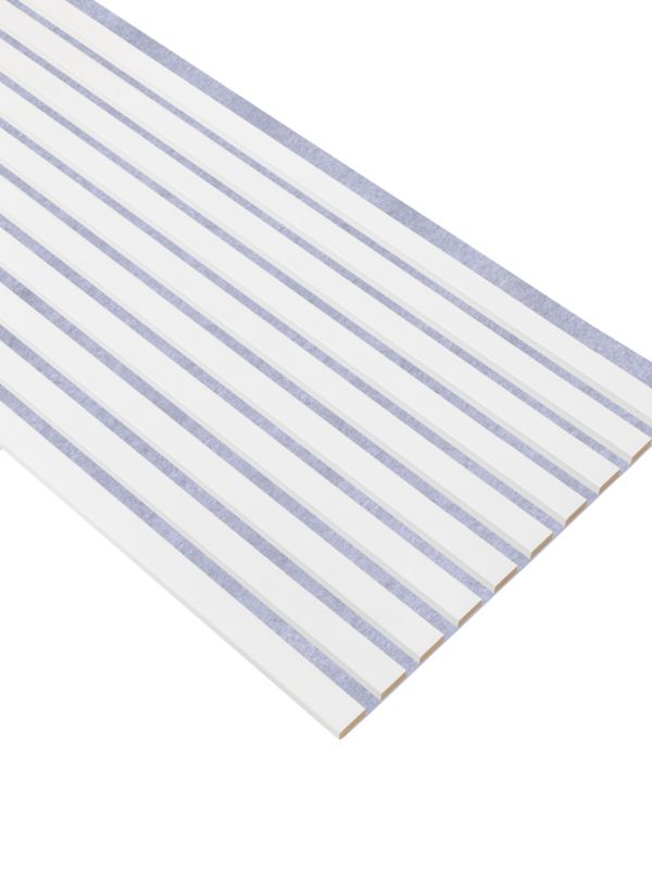 Lamele Ścienne na Szarym Filcu SunWood 275x46cm Panele Dekoracyjne Białe 1 szt.
