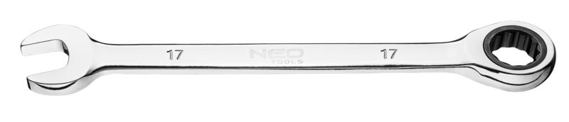 Klucz płasko-oczkowy z grzechotką Neo Tools 17 mm