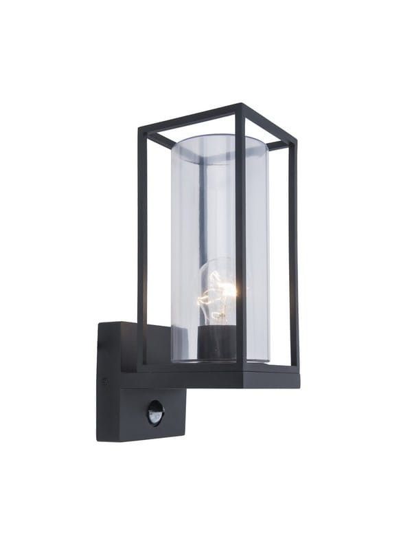 Kinkiet zewnętrzny z czujnikiem Lutec Flair czarno-biały 1 x E27 x 40W IP44 wym: 31,3 x 12 x 17,2 cm - 1 szt.