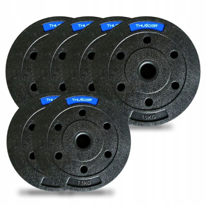 Zestaw obciążeń bitumicznych THUNDER SET-B-14-75KG 75kg talerze kompozytowe 31mm 6szt.