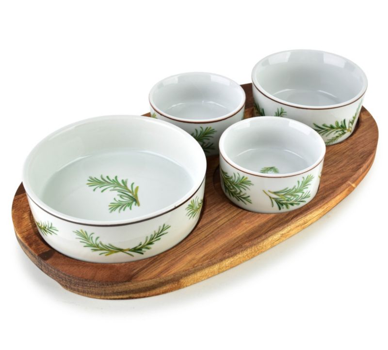 Deska serwująca Akacja Allesken MODERN KITCHEN 28x16 cm biała kpl