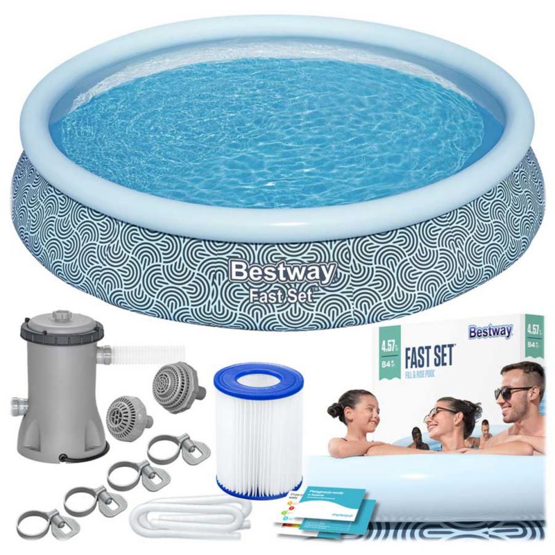 Basen ogrodowy rozporowy Bestway 457x84 cm rodzinny 9w1 dla dzieci 1szt.