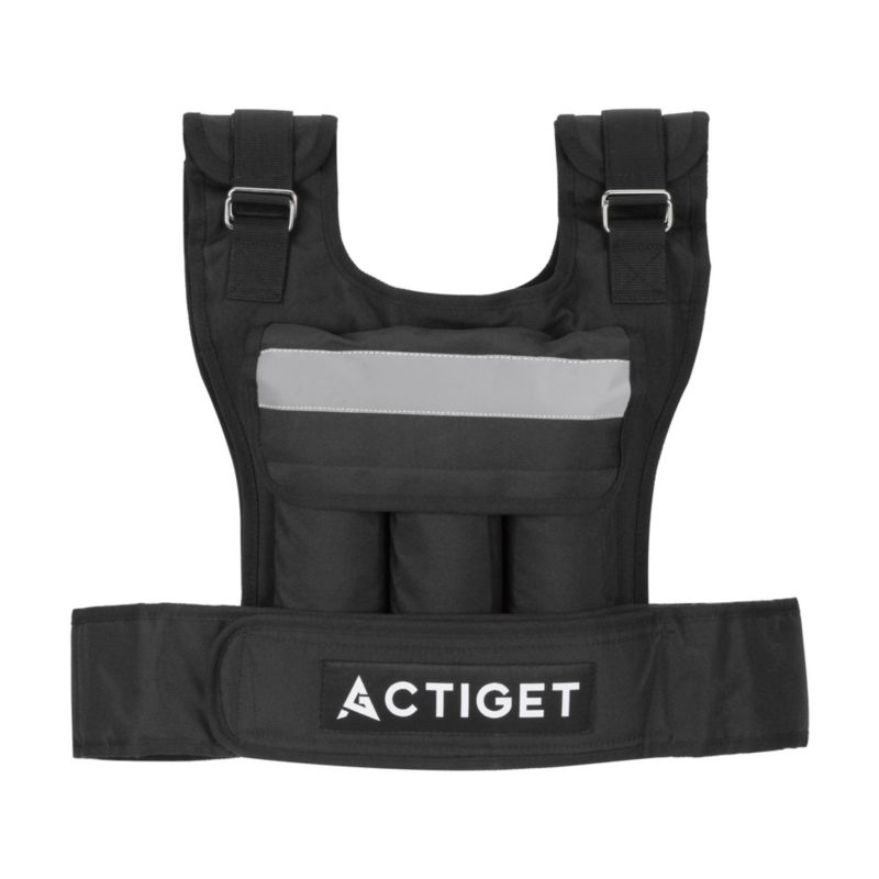 Kamizelka Actiget z obciążeniem regulowana 20 kg do ćwiczeń, biegania, czarna 1 szt.
