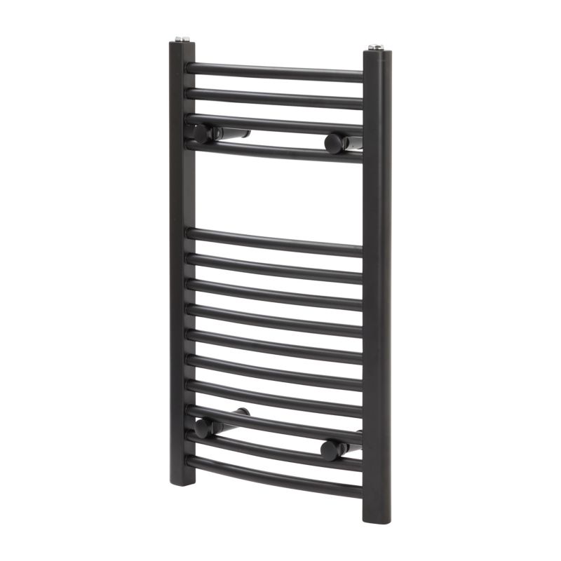 Grzejnik łazienkowy GoodHome profilowany 70 x 40 cm czarny