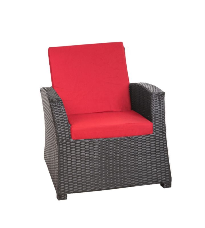 Poduszka na fotel ogrodowy Technorattan, Setgarden,56x52x7cm Czerwone dwustronne Poduszki na krzesło ogrodowe, 4szt