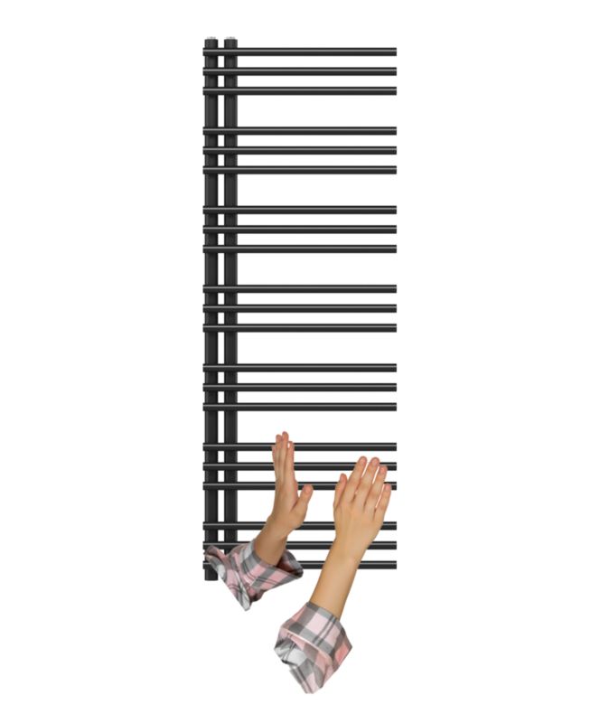 Grzejnik Łazienkowy Granitan Milo 140/50cm Czarny Kaloryfer Drabinkowy 1kpl.