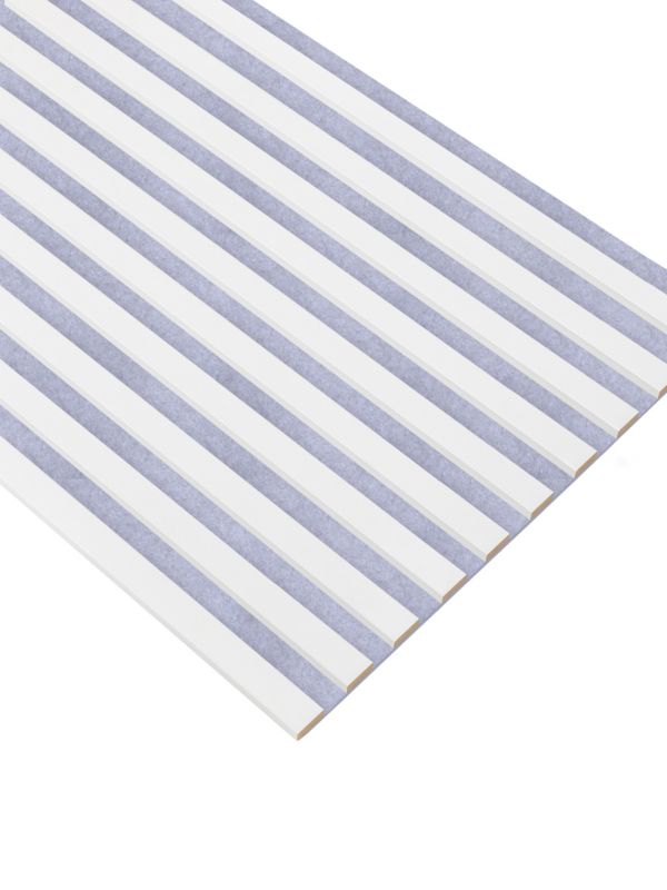 Lamele Ścienne na Szarym Filcu SunWood 275x58cm Panele Dekoracyjne Białe 1 szt.
