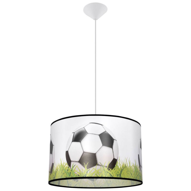 Lampa wisząca Sollux Lighting Football C 6586 biało-czarna-zielona dziecięca 1xE27 x 15W 1 szt.