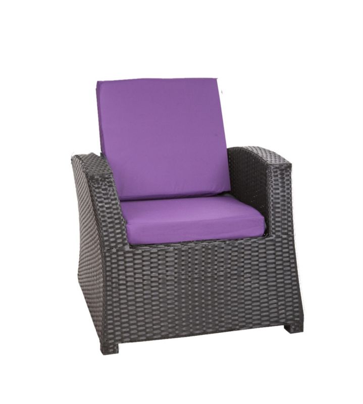 Poduszka na fotel ogrodowy Technorattan, Setgarden,56x52x7cm Fioletowa dwustronne Poduszki na krzesło ogrodowe, 4szt