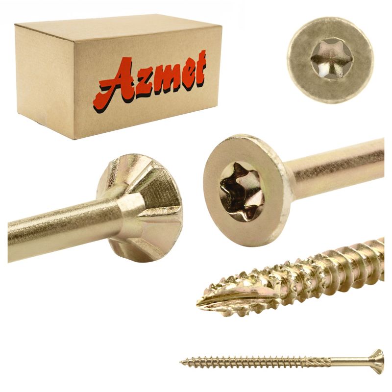 Wkręty do drewna Azmet WT 6x90 mm na torx tx z łbem stożkowym 100szt