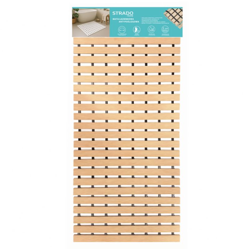 Mata Strado łazienkowa antypoślizgowa do łazienki do wanny pod prysznic 43x90cm beż 1 szt