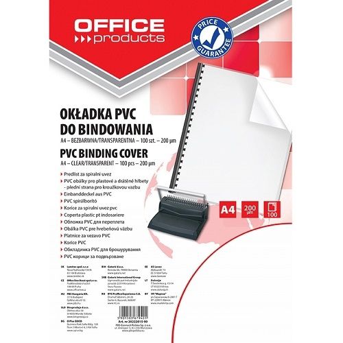 Okładka do bindowania Office Products A4 Transparent 200um 100szt.