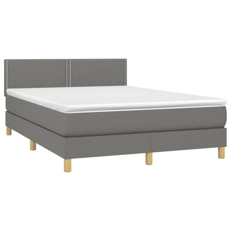 Łóżko kontynentalne WaszeMeble 140x190 cm ciemnoszara WM-3133630 1 szt.