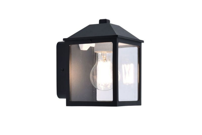 Kinkiet ścienny zewnętrzny Lutec Spire czarny 1 x E27 x 25W IP44 wym: 17,5 x 12,3 x 14,3 cm - 1 szt.